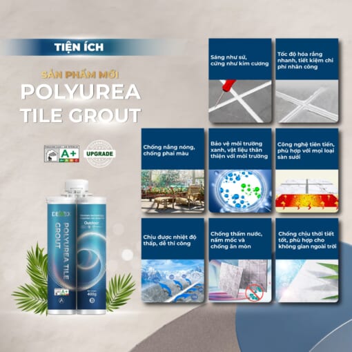Keo chà ron Polyurea Tile Grout Demex cao cấp